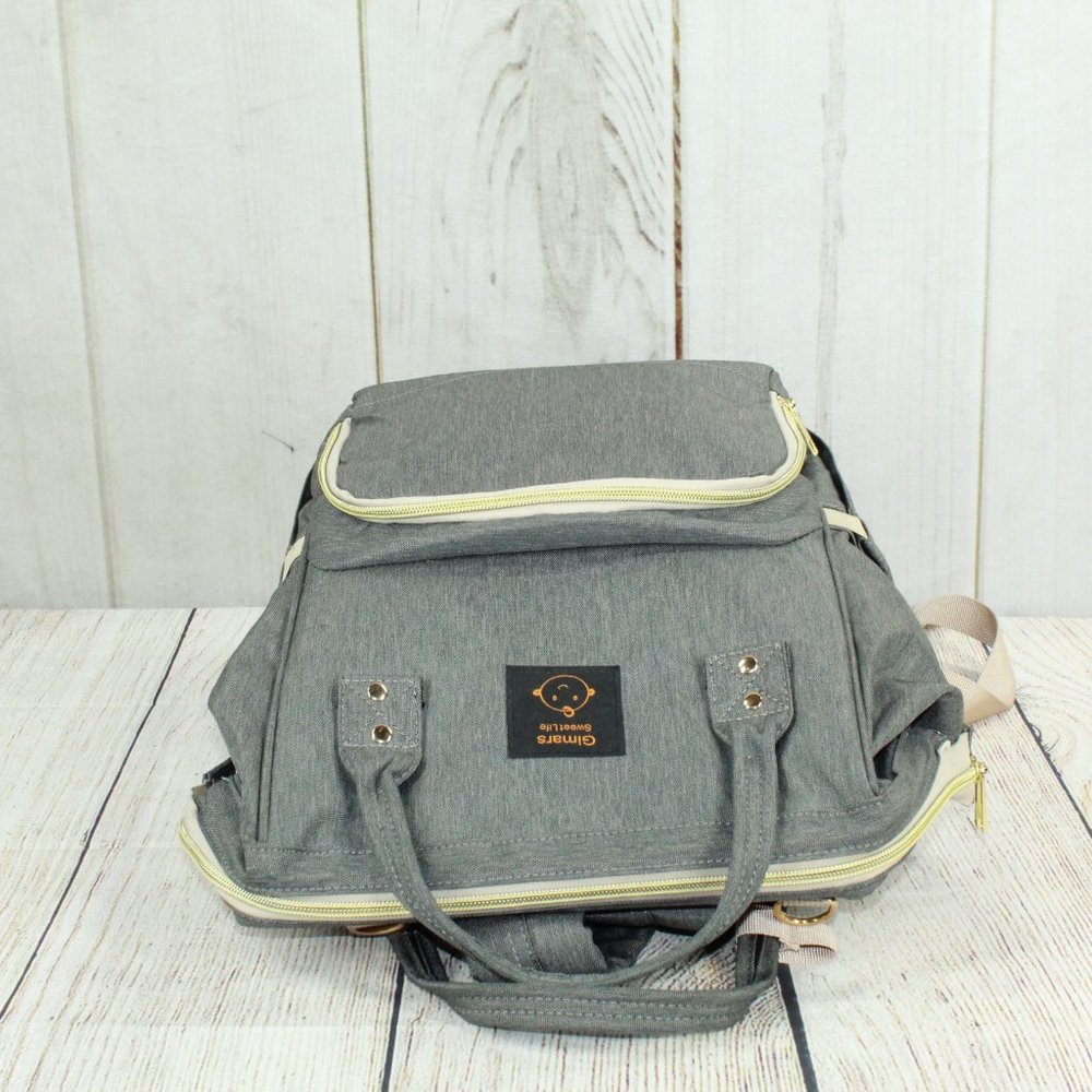 Gimars Gray Breathable Waterproof Multi-Functional Maternity Diaper Backpack Bag - Picture 9 of 11